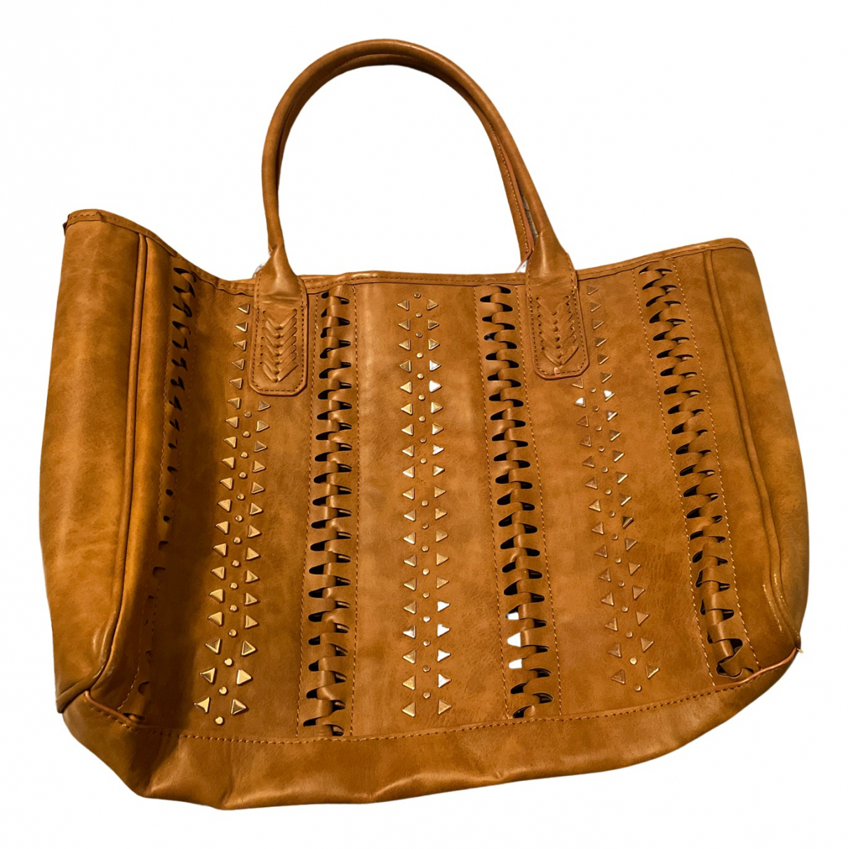 Leather handbag Steve Madden Beige in 
